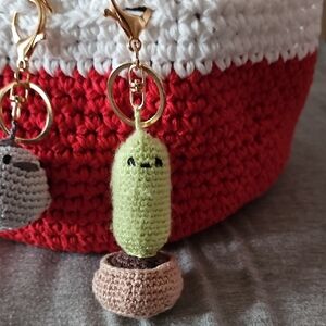 Crochet Cactus Keychain